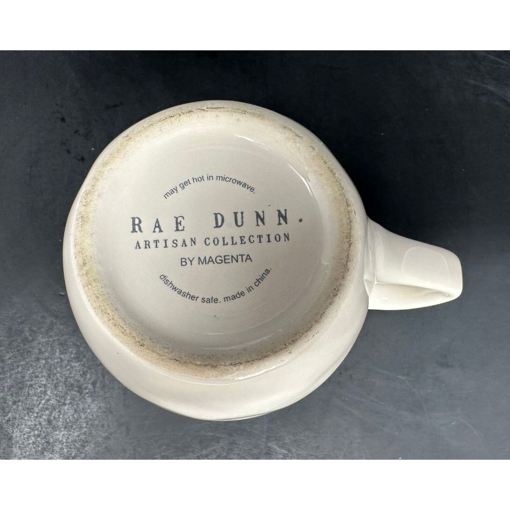 RAE DUNN CHEER White Coffee Mug Typewriter Font Red Interior 20 oz Christmas - Picture 6 of 7